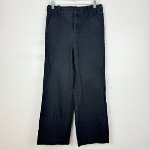Vince Black Fine-Wale Corduroy Wide Leg Trousers Minimalist Workwear Pants